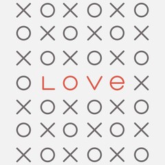 Love illustration. Tic tac toe abstract art. Background 