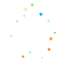 Obraz premium Rainbow Festive Confetti. Carnival Star Falling.