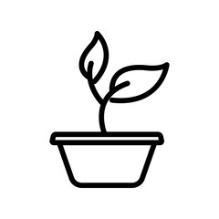 Plant line icon. Home interior. simple illustration. Editable stroke. Design template vector