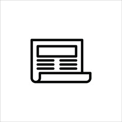 flat black newspaper icon. vector illustration on white background