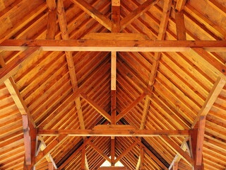Wooden roof of the house