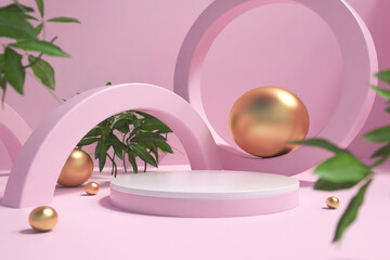 abstract 3d depth and realism background,pastel color showcase for product . 3d rendering

