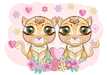 Asian golden cat with characteristic spots and colors