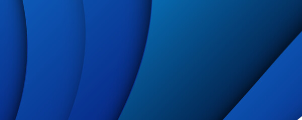 Paper layer circle blue abstract background. Curves and lines use for banner, cover, poster, wallpaper, design with space for text. Blue banner background