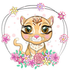 Asian golden cat with characteristic spots and colors