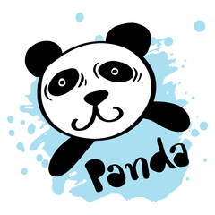 Panda bear face head icon. For poster or t-shirt textile
