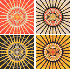 esoteric geometric circular backgrounds in orange shades - 435838632