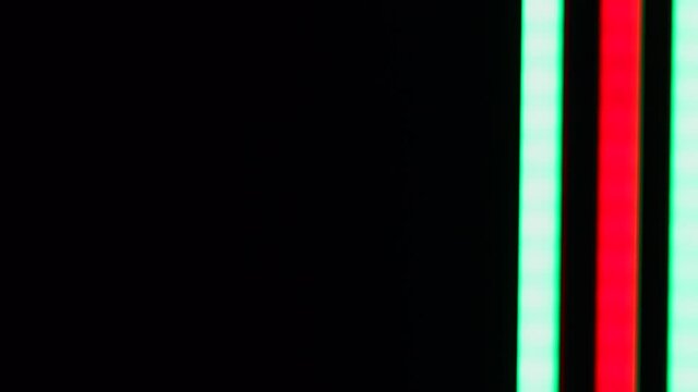 Black background with led stripes.