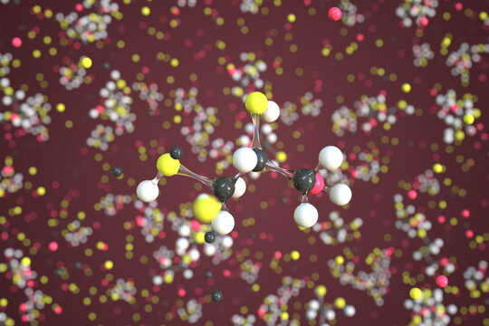 Dimercaprol molecule. Conceptual molecular model. Chemical 3d rendering