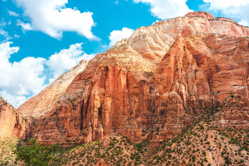 Fototapeta premium Beautiful landscape of red rocks in Zion National Park, Utah, USA