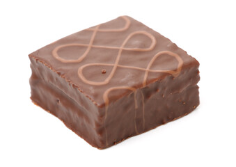 chocolate cake on white background 