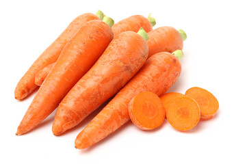 Fresh carrot on a white background