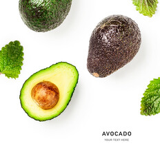 Avocado fruits creative layout