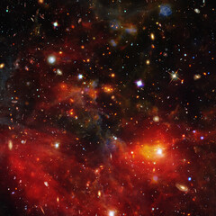 Star cluster and galaxy. The elements of this image furnished by NASA.