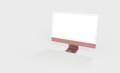 Computer display mock up with blank white screen. Stylish desktop computer mockup. new