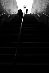 black and white stairs - 435841606