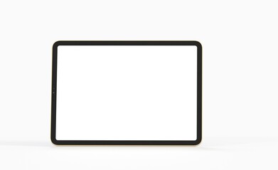 Photo 3D brandless tablet with empty screen isolated ipad