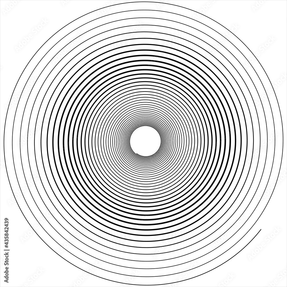 Poster black coil. simple spiral tunnel in vector.