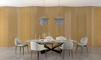 Illustration 3D rendering large luxury modern bright interiors Living room mockup computer digitally generated image