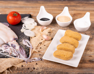 squid croquettes in their ink