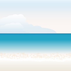 Blue ocean or sea wave vector summer beach banner background abstract illustration