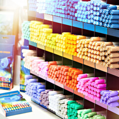 Colored markers on store