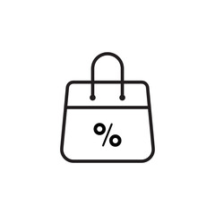 Bag Icon. E-Commerce Icon. Shopping Bag Percentage Icon. SVG Icon.