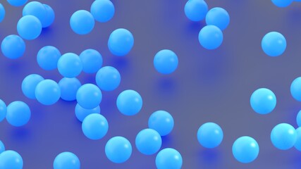 Abstract blue spheres minimalistic modern background design balls shapes cold  3d render