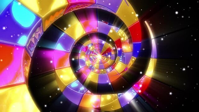 Glow Abstract Tunnel Spiral Looped Video