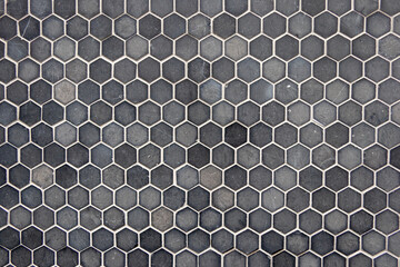 六角形の灰色のタイル　texture of gray hexagon tiles