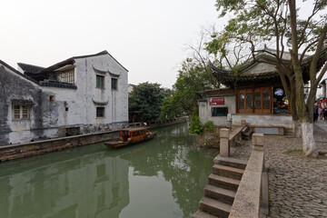 Kanał w centrum Suzhou, Chiny