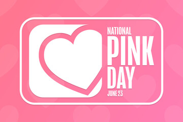 National Pink Day. June 23. Holiday concept. Template for background, banner, card, poster with text inscription. Vector EPS10 illustration.