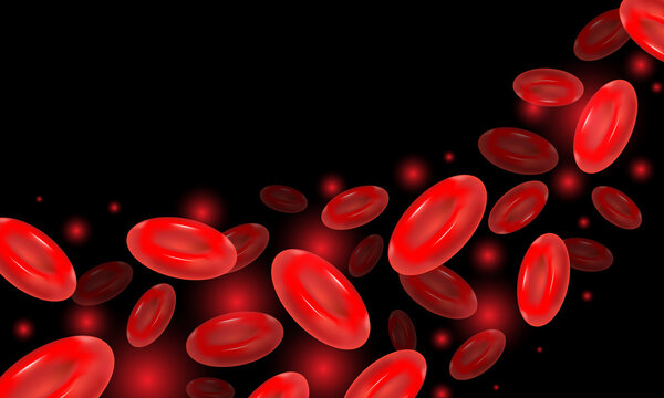 Abstract background red erythrocytes realistic. World Hemophilia Day. Banner with copy space.Vector stock illustration. 
