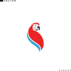Macaw parrot. Vector illustration. Cute bird  © Aleksei_7799