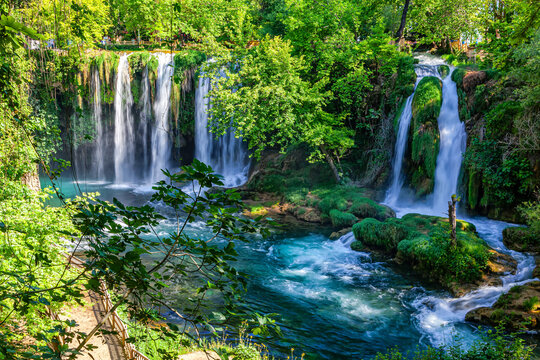 Düden Waterfalls in spring, Turkey