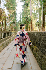 着物　日本人　女性　後ろ姿