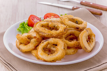 Fried calamari rings