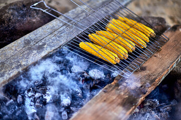campaign grill cooking corn