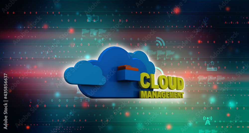 Poster 3d rendering cloud folder network