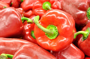 Red pepper in the supermarket