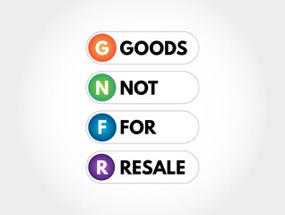 GNFR - Goods Not For Resale acronym, business concept background