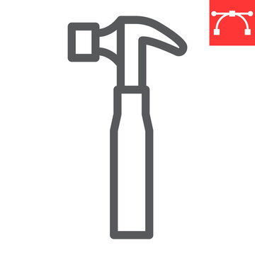 outline hammer tool icon clip art preview
