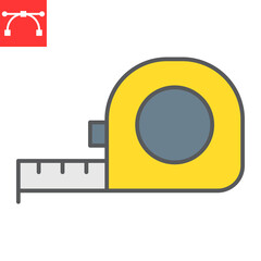 Tape measure color line icon