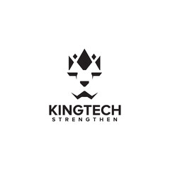 Fototapeta premium Lion king technology logo design template
