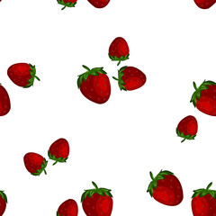Cherry seamless pattern on a transparent background