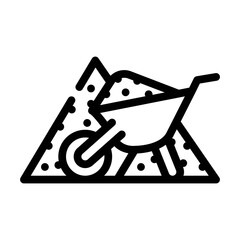 sand building material line icon vector. sand building material sign. isolated contour symbol black illustration