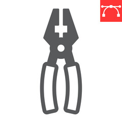 Pliers glyph icon