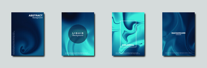 set of liquid gradient background template with copy space for text