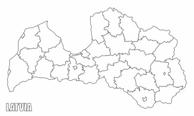 Latvia administrative map