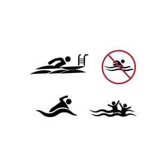 Fototapeta premium swimming logo vector icon illustration